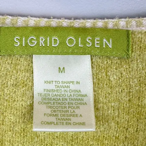 Sigrid Olsen Sigrid Olsen Cardigan Sweater Womens M Light Green Button Front Cottage Preppy - Image 4