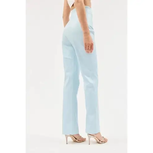Paris Georgia Faux Leather Bootleg Pants in Mineral Blue Medium New Trousers