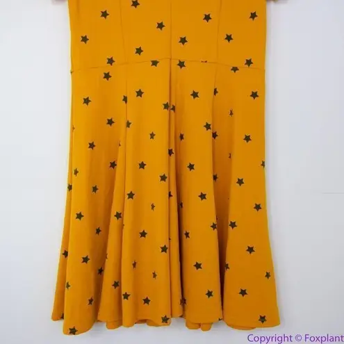 Unique Vintage Gwynnie Bee Yellow Star Print Fit-And-Flare Dress, 0X
