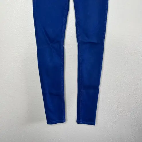 Victoria Beckham Womens Colbalt Blue Mide Rise Skinny Jeans Size 25 designer