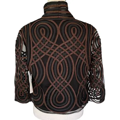 Vintage Talk of the Walk Mesh Ribbon Blazer M Gorgeous Details New Black Size M