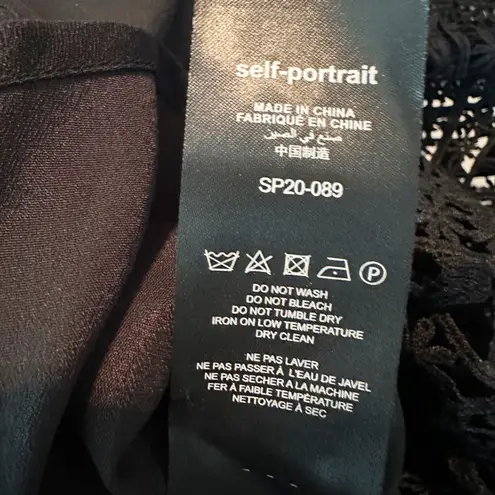 Self Portrait SELF-PORTRAIT Black Abstract Triangle Lace Midi Dress Size US 2