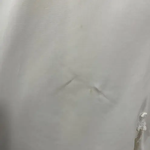 Vintage Olga Nightgown 36 Ivory Nylon Full Slip Lace Trim Maxi USA Made 50" Long