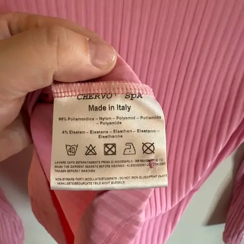 Chervò Italy Ribbed Pink Long Sleeve Golf Polo – Size 42 (EU 38) Size M