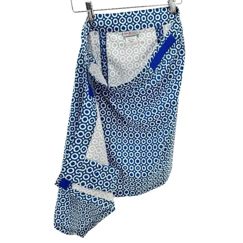 RipSkirt Hawaii Wrap Skirt M Blue White Geo Print Quick Dry Cover Up Travel Size M