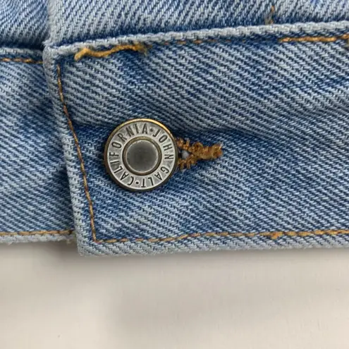 John Galt Denim Jacket Womens Blue California Embroidered Long Sleeve Collared S