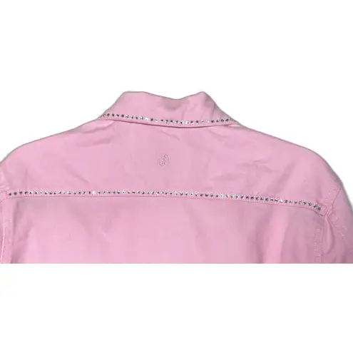 Vintage Christine Alexander Denim Jacket Pink Rhinestones Swarovski Crystals M Size M - Image 5
