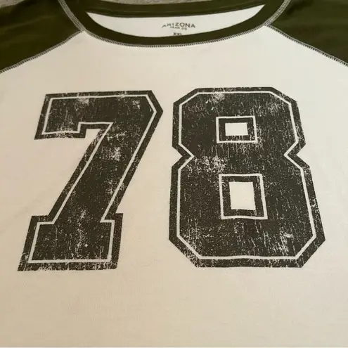 Arizona Jeans ARIZONA Women’s Green Varsity Crop Top Sporty T-Shirt