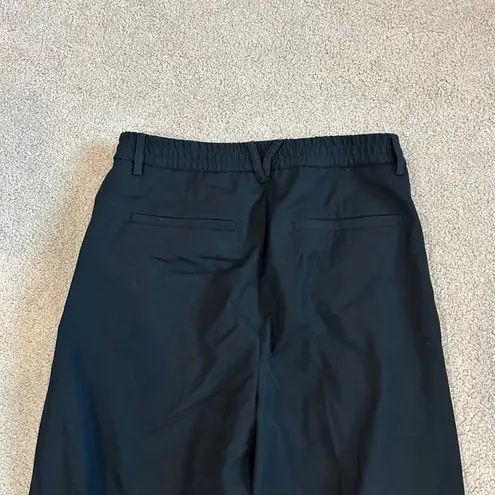 ZARA NWT  Black Straight Leg Darted Masculine Trouser High Waisted Pleated Size S
