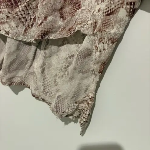 Habitual Rae Snake Print Button Front Shirtdress tan beige size XS