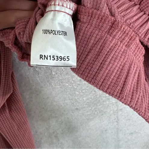 Area Stars Waffle Zip Bomber Jacket Cropped Utility Mauve Pockets Size XS NEW Pink