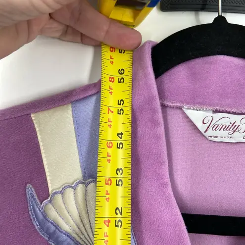 Vanity Fair Long Velour Robe, Housecoat, Lilac zip Front, Vintage