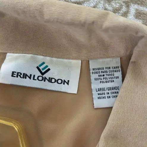 Erin London  Faux Suede Polyester Tan Shirt Jacket Button Down SzL