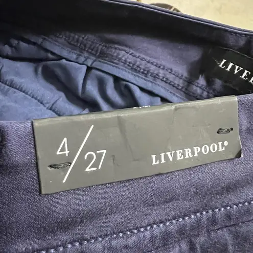 Liverpool Pants Womens 4 Blue Evening Blue Chino Straight Leg Stretch Trousers