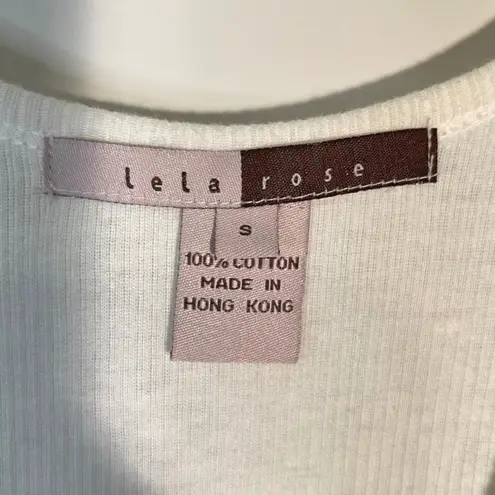 Lela Rose Floral Sequin Embellished Sleeveless Cotton Tank Top Navy Small Blue