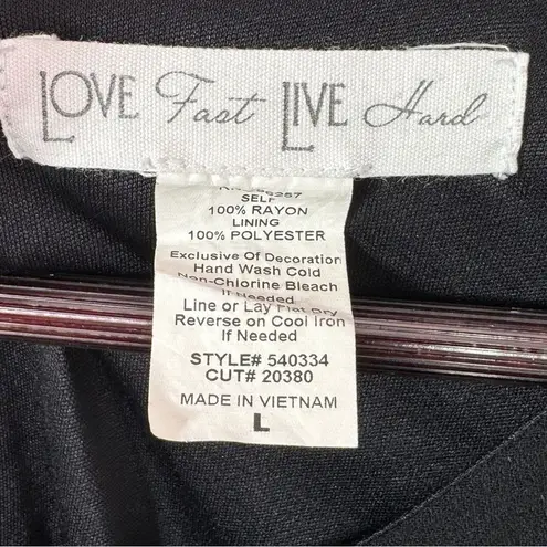 Love Fast Live Hard Lace Panel Sleeve Tunic Dress Black Large Gothic Boho Witchy