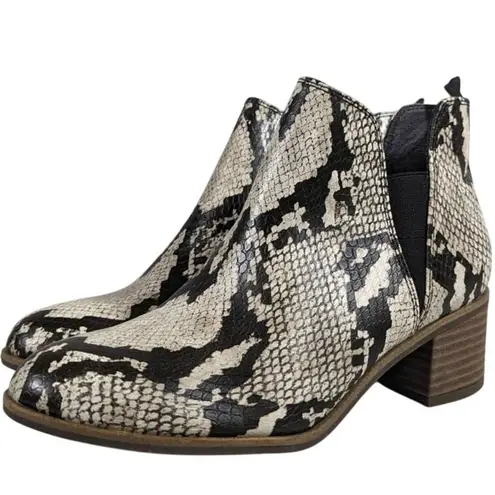Dr. Scholls Teammate Snakeskin Ankle Booties - Size 6.5M