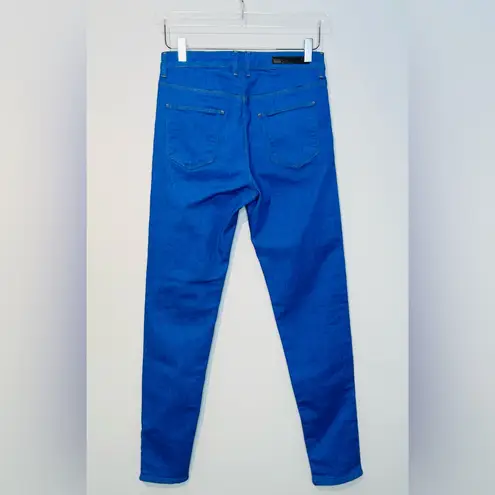 Moschino Womens Vibrant Blue Ankle Zip Stretch Skinny Jeans Size 30