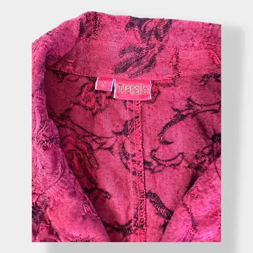 Tianello Red Jacquard Tencel Jacket Blazer Made in USA Size S