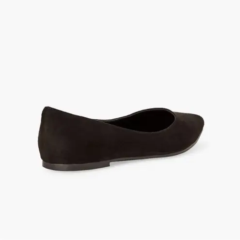 JustFab  Krissy Pointed Toe Ballet Flat Black Size 8