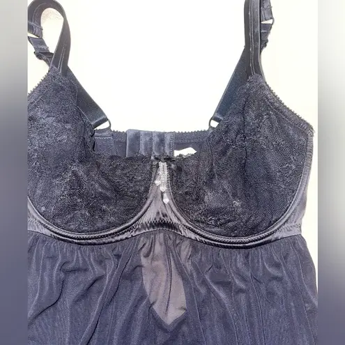 Parfait Black lace lingerie babydoll lingerie rhinestone chemise goth sexy Size M