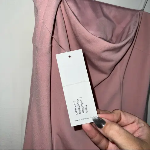 Katie May NEW NWT Mary Kate Strapless Drape Back Gown Rose Quartz Blush Pink