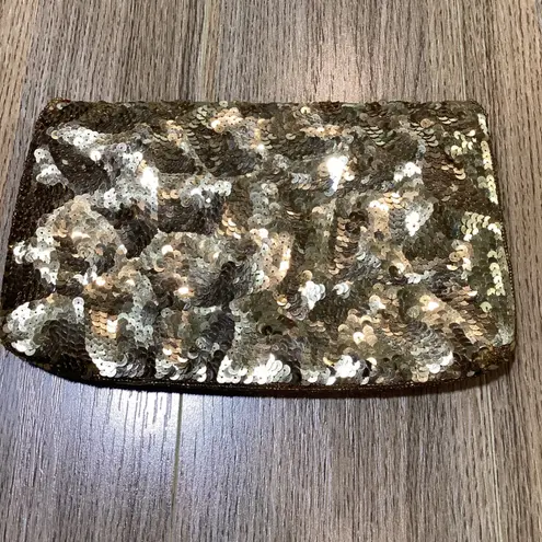 Vintage J. Renee Gold Sequin Clutch Handbag Chain Strap Evening Bag