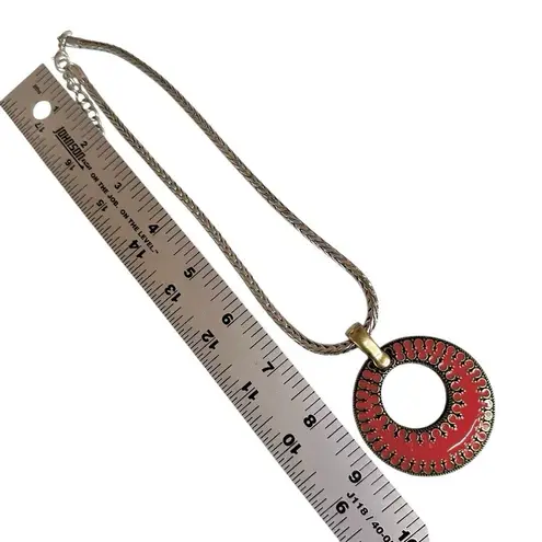 Premier Designs Reversible Moroccan Pendant Necklace Coral/Blue