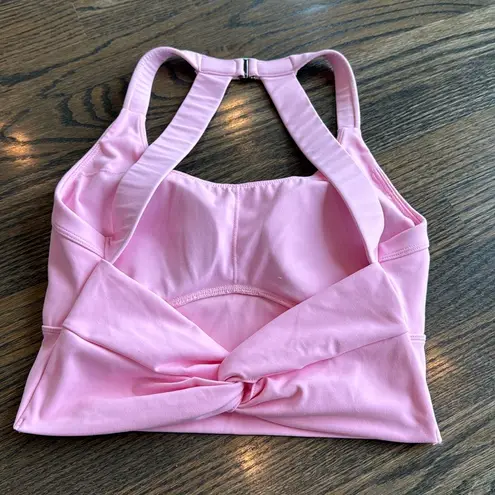 Halara SoftlyZero™ Plush Cut Out Cropped Yoga Tank Top Nosegay Pink Size XS NWT
