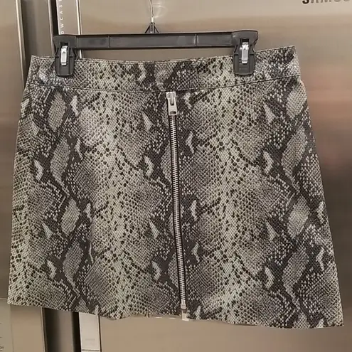 ALLSAINTS ππ Lena Oba Leather Skirt ~ Snake Green