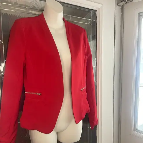 OVI cropped Open Front Sz S blazer Sharp Forward Looking Retro 80s Design