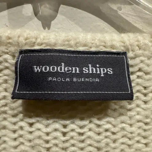 Wooden Ships  large cream and gray striped wool/mohair blend sweater size M/L