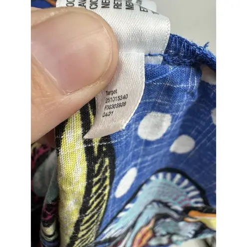 Tabitha Brown for Target Womens Mixed Floral Polka Dot Blue Midi Dress 4 Preppy