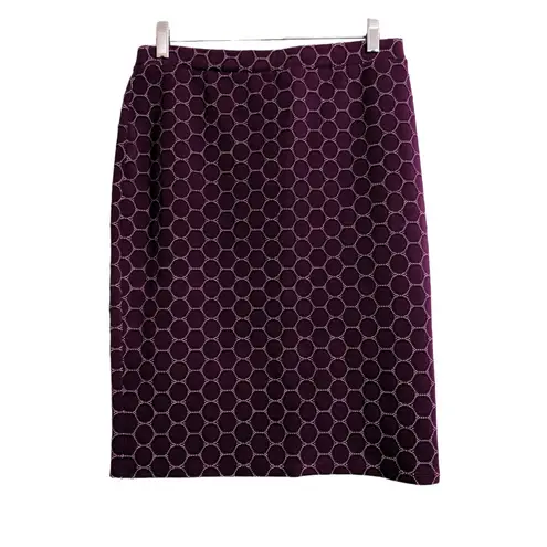 Leota Geometric Pencil Skirt Purple Career Office Workwear M