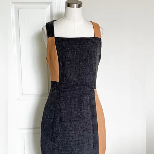 TOCCIN Colorblock Sheath Midi Dress Gray Size 10
