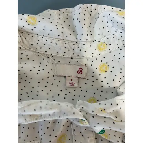 SO  lemon shirt size L white with lemon print sleeveless button down thumbnail 5