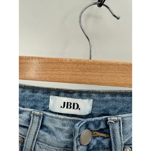 JBD Bermuda Jean Shorts Women Size 2 Cut Off Light Wash High Rise Denim Blue