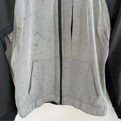 Lululemon  Var-City Bomber Jacket Black Silver-Gray Front Zip 8