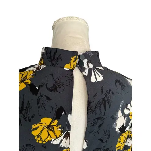 Free Press Womens Floral Print Long Sleeve Dress Mock Neck Modest Sz S Tunic