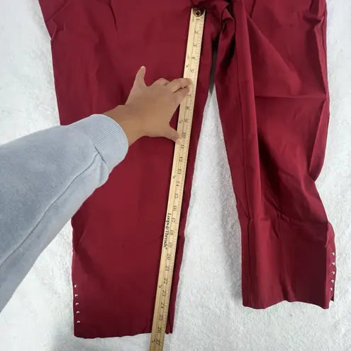 Roz & Ali  Classic Fit Pants Womens 20W Plus High Rise Ankle Red Stretch Studs - Image 14