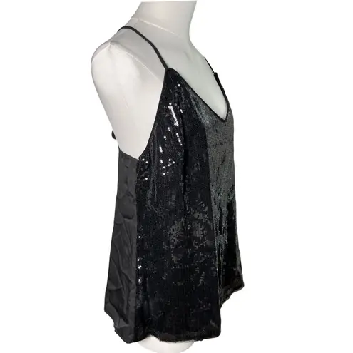 Grace Karin Grace Karin Black Sequin Camisole Top 2XL Lined Sparkle Tank Adjustable Strap
