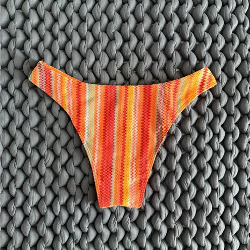 Monday Swimwear Sardinia Stripe Bikini Bottom Orange