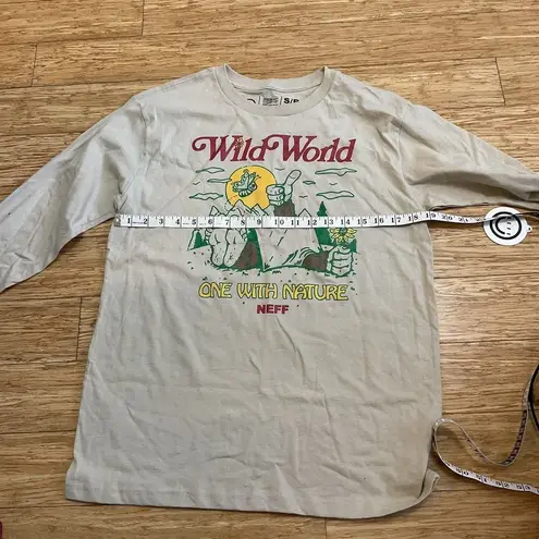 Neff Wild World Tan Beige One with Nature Women’s Long Sleeve Size Small New