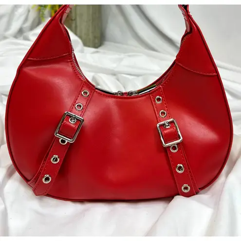 8 Other Reasons Delphine Double Buckle Shoulder bag Red / Silver