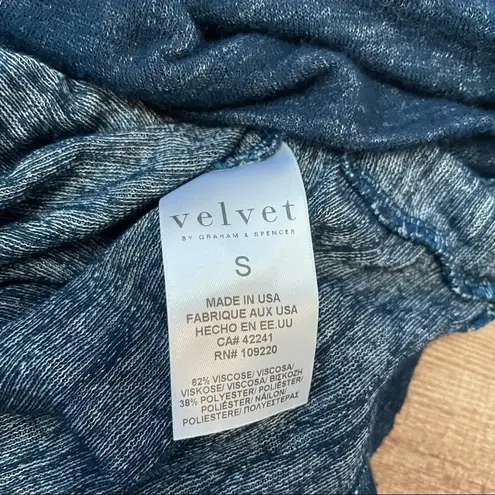 Velvet by Graham Spencer Cowl Neck Blue Knit Top Size Small