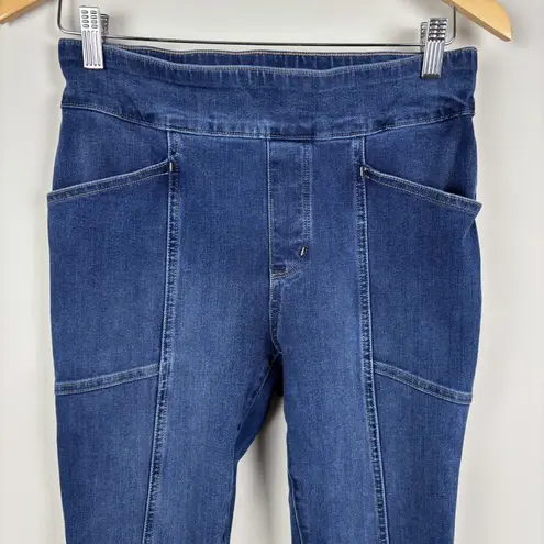 DULUTH Jean Netics Pull On Skinny Jeans Womens 4S Blue High Rise Stretch 4 Short