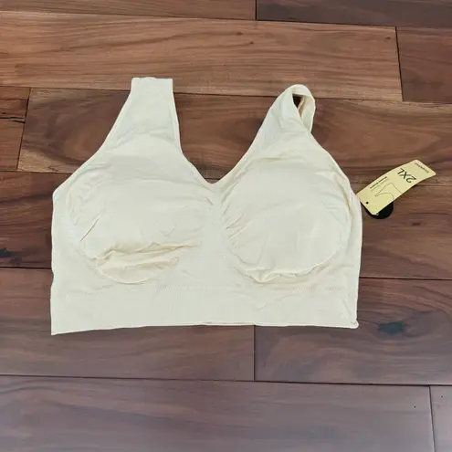 truekind Everyday Throw on Wireless Bralette Light Beige Comfort Stretch 2XL Tan Size undefined