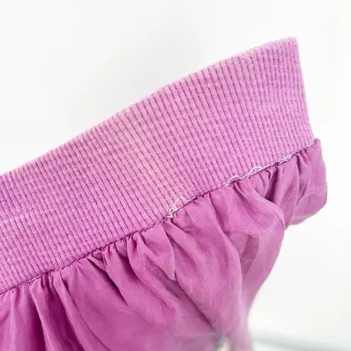 Indygo Artwear Womens Tropical 100% Silk Hand Painted Glittery Floral Maxi Skirt Purple Size L