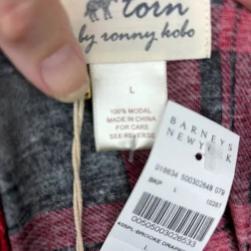 Torn By Ronny Kobo Brooke top, size Large, boxy, plaid, summer, dressy, NWT