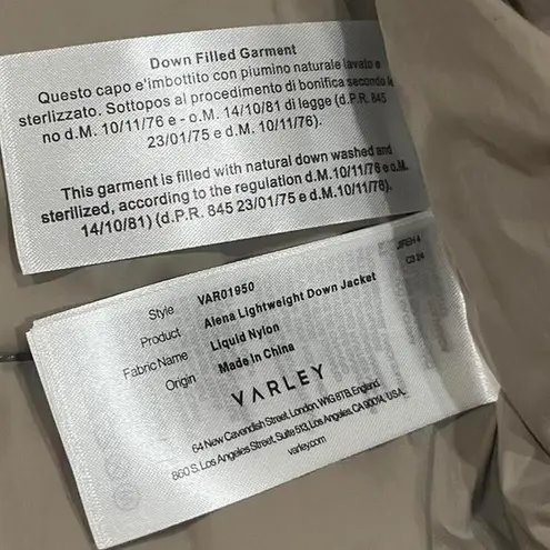 Varley  Alena Down Jacket in Cinder Shimmer